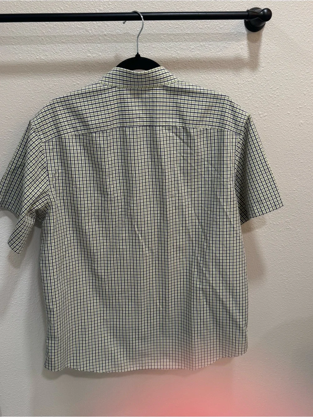 Untuckit Mens Shirt Medium Green Plaid Wrinkle Free Amontillado Button Front L